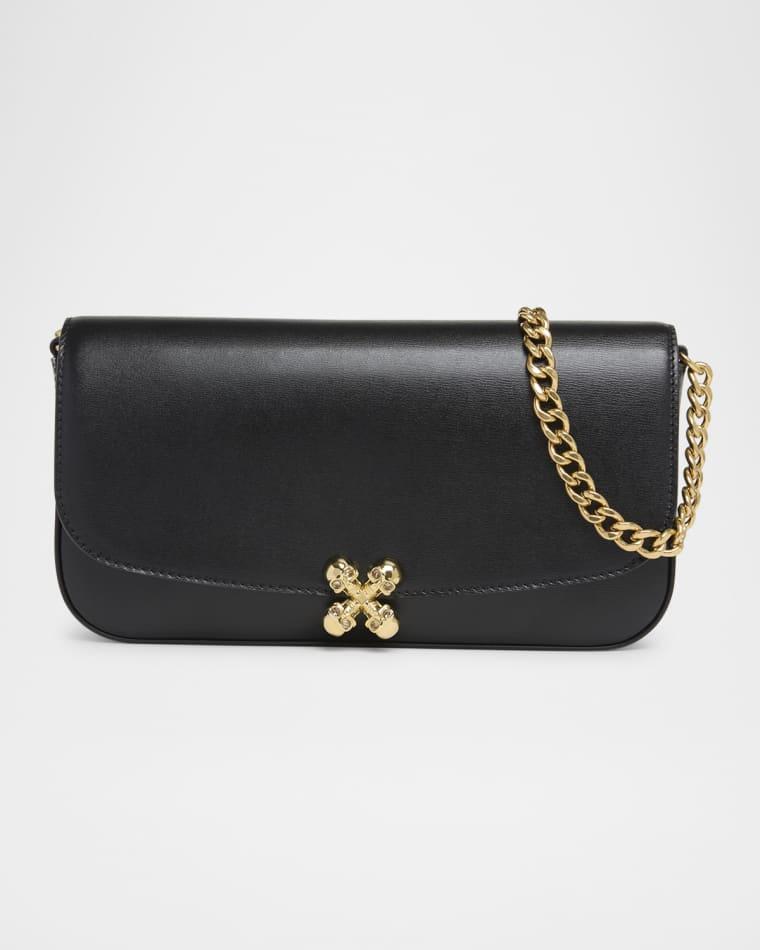 Skull Flower Leather Shoulder Bag by MCQUEEN
