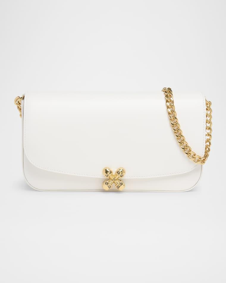Skull Flower Leather Shoulder Bag by MCQUEEN