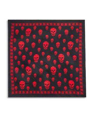 Skull Pleated Silk Scarf by MCQUEEN