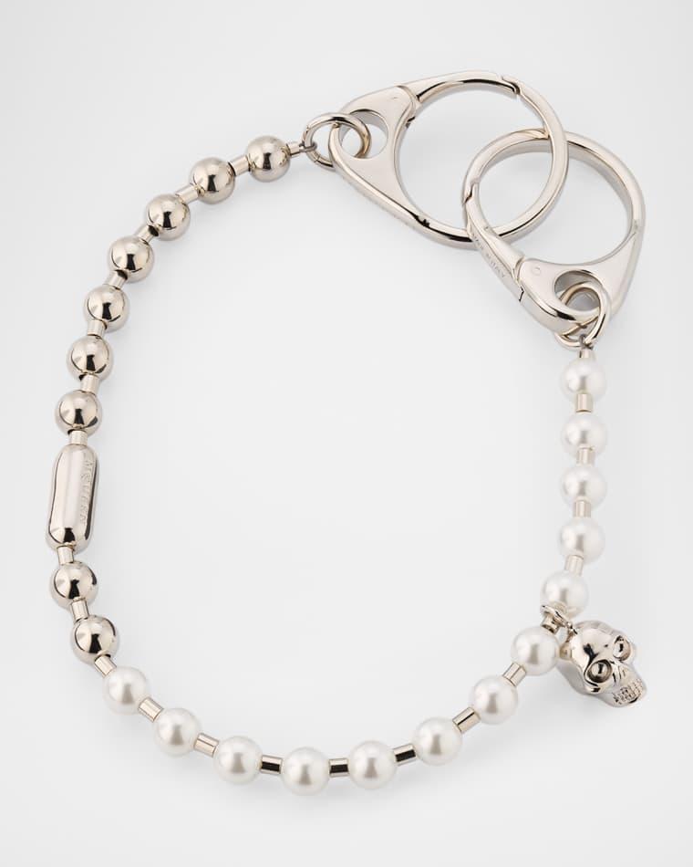 Skull and Pearly Chain Charm by MCQUEEN