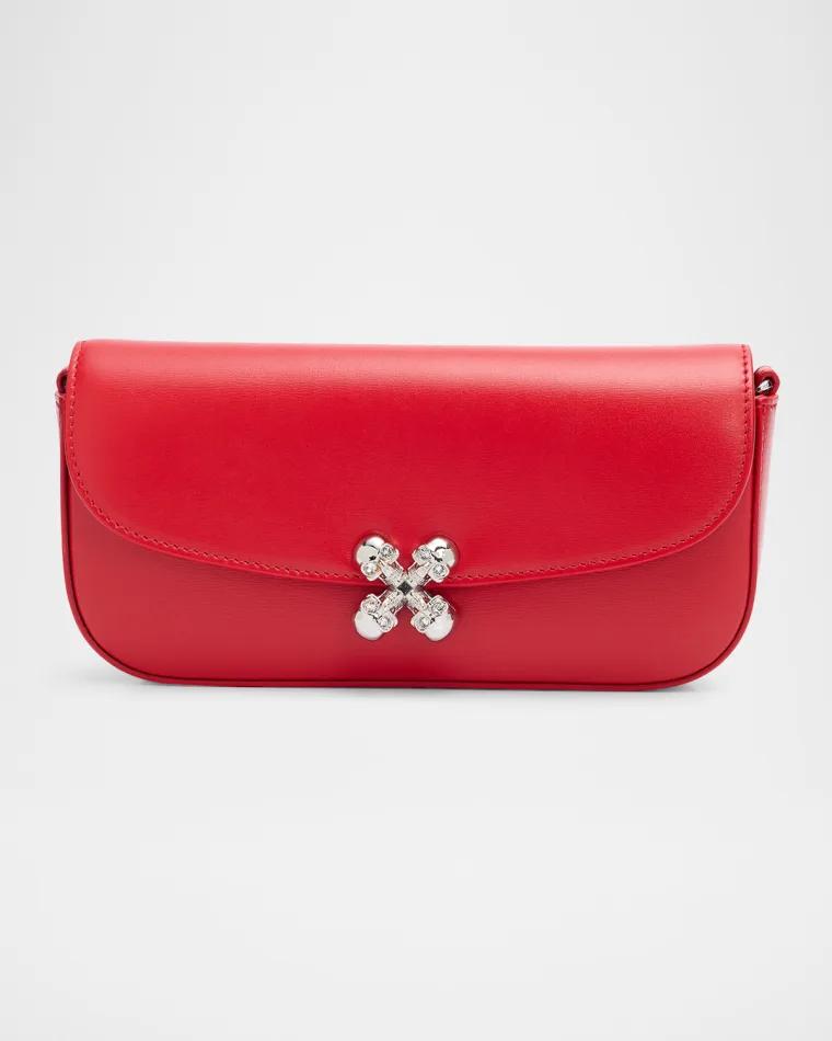 Small Skull Flower Leather Shoulder Bag by MCQUEEN