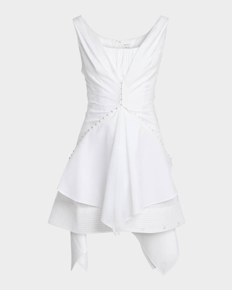 Striped Cotton Cinched Handkerchief Mini Dress by MCQUEEN