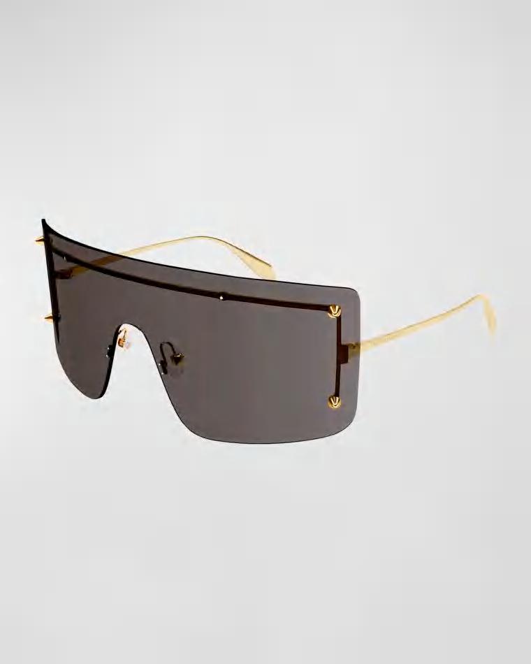 Studded Zinc Alloy Shield Sunglasses by MCQUEEN