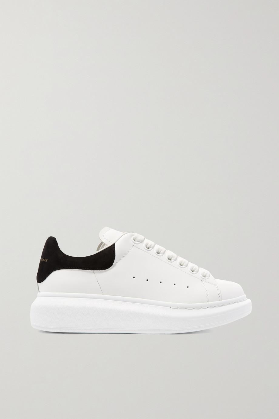 Suede-trimmed leather exaggerated-sole sneakers by MCQUEEN