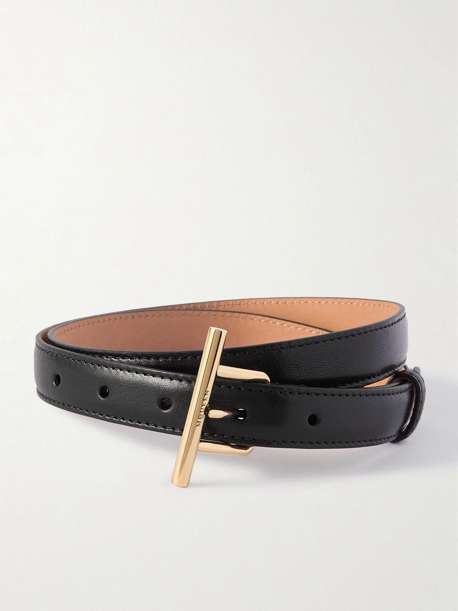 T-Bar leather skinny belt by MCQUEEN