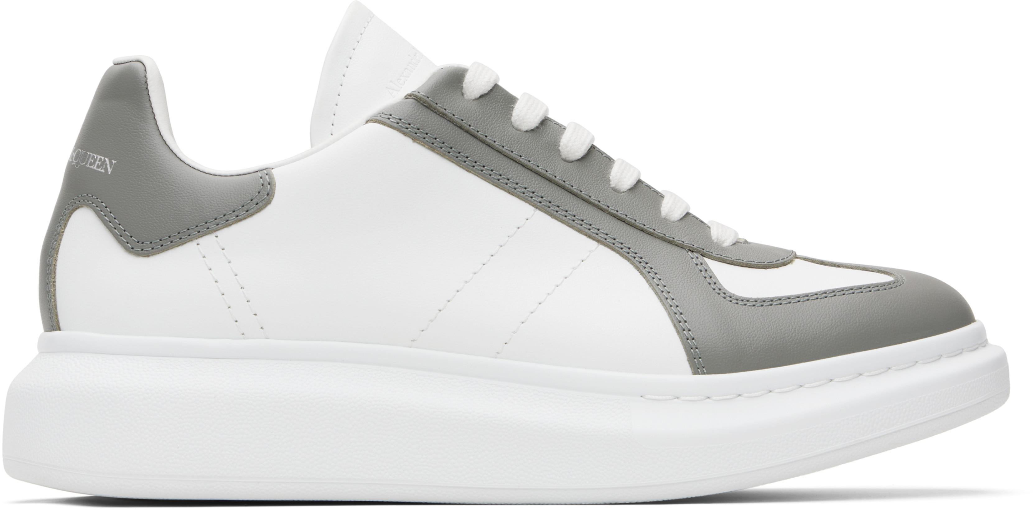 White & Gray Oversized Retro Sneakers by MCQUEEN