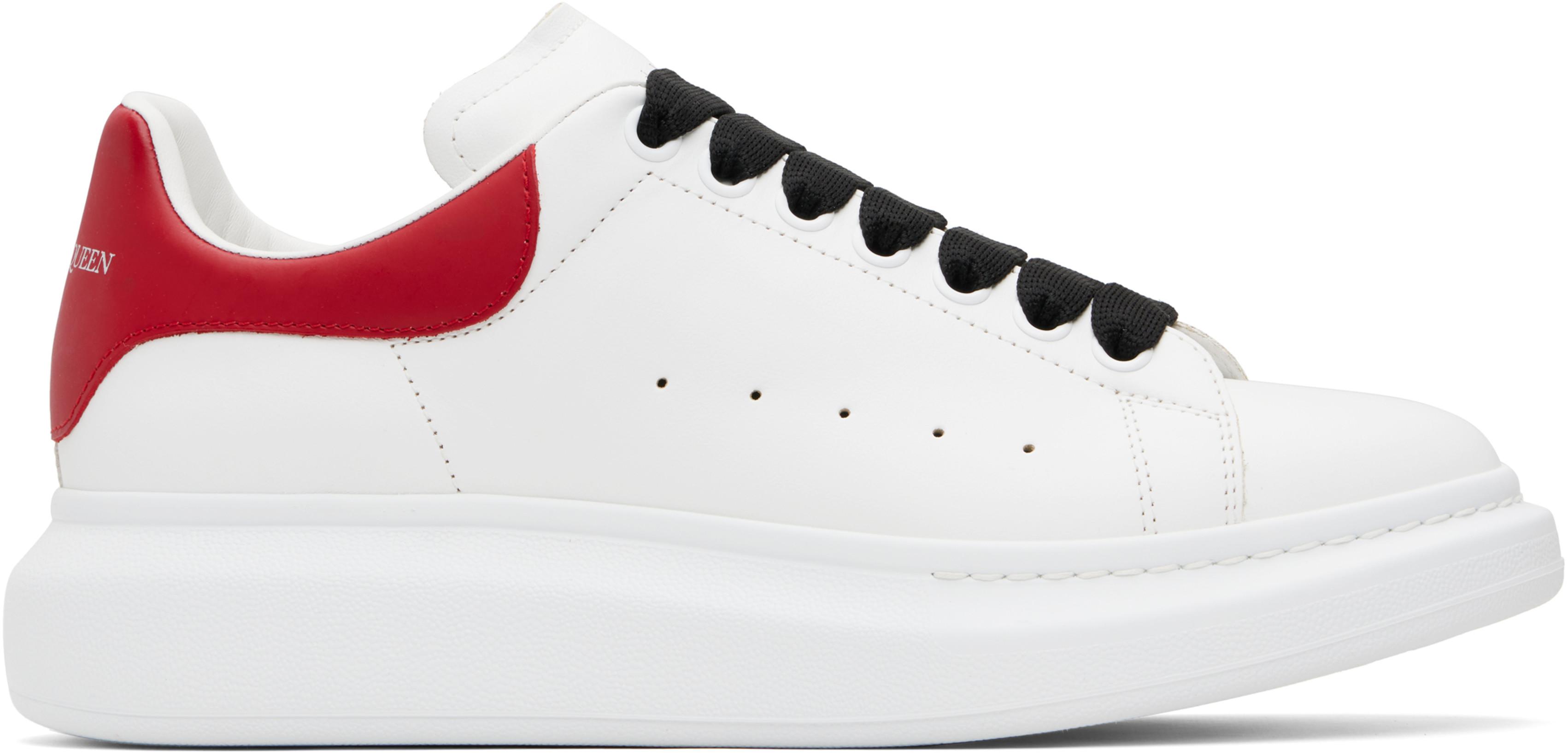 White & Red Oversized Sneakers by MCQUEEN