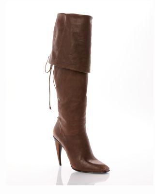 Women's Leather Foldover Tall Boots by MCQUEEN