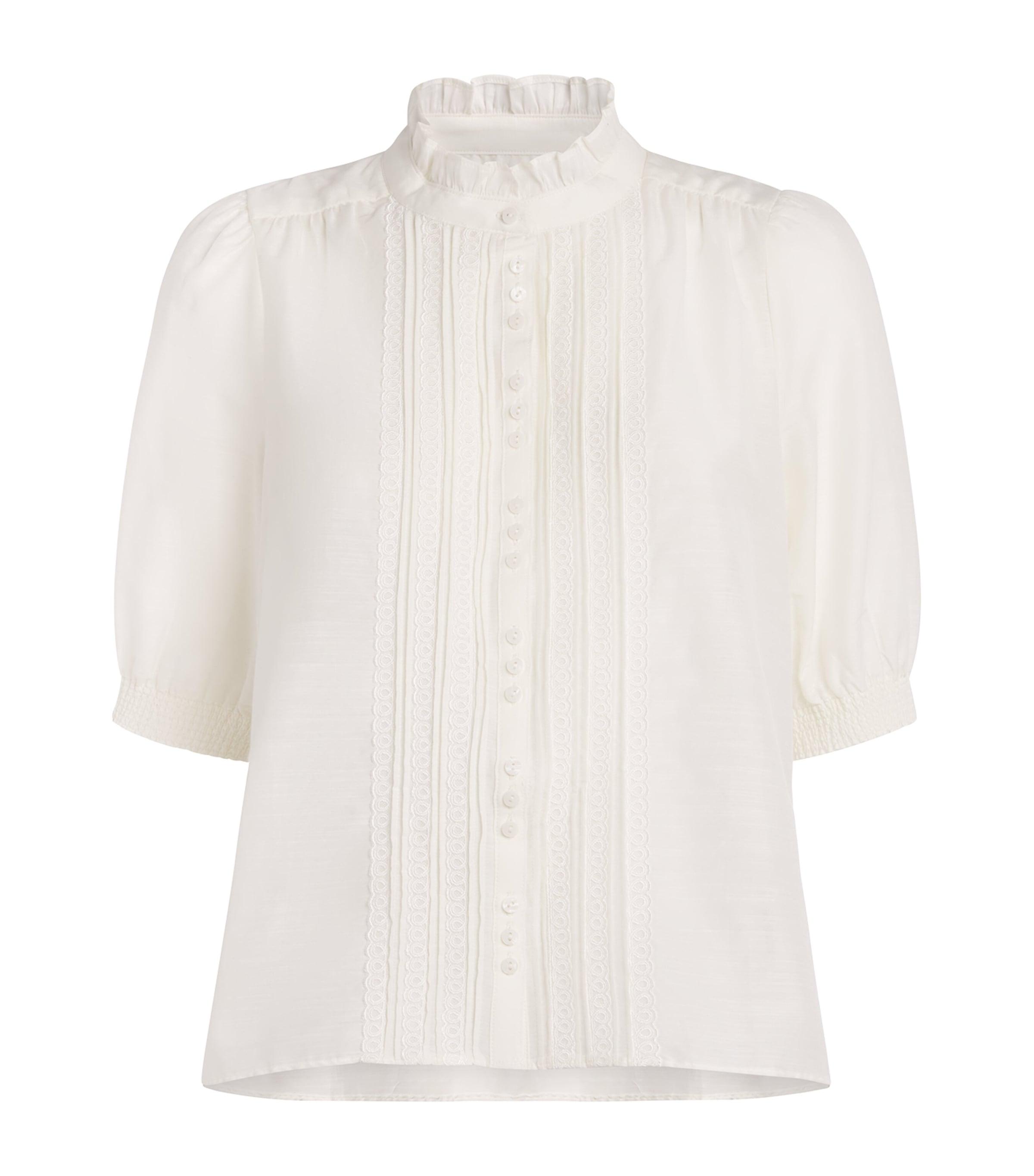ME+EM Cotton-Silk Pintuck Blouse by ME+EM