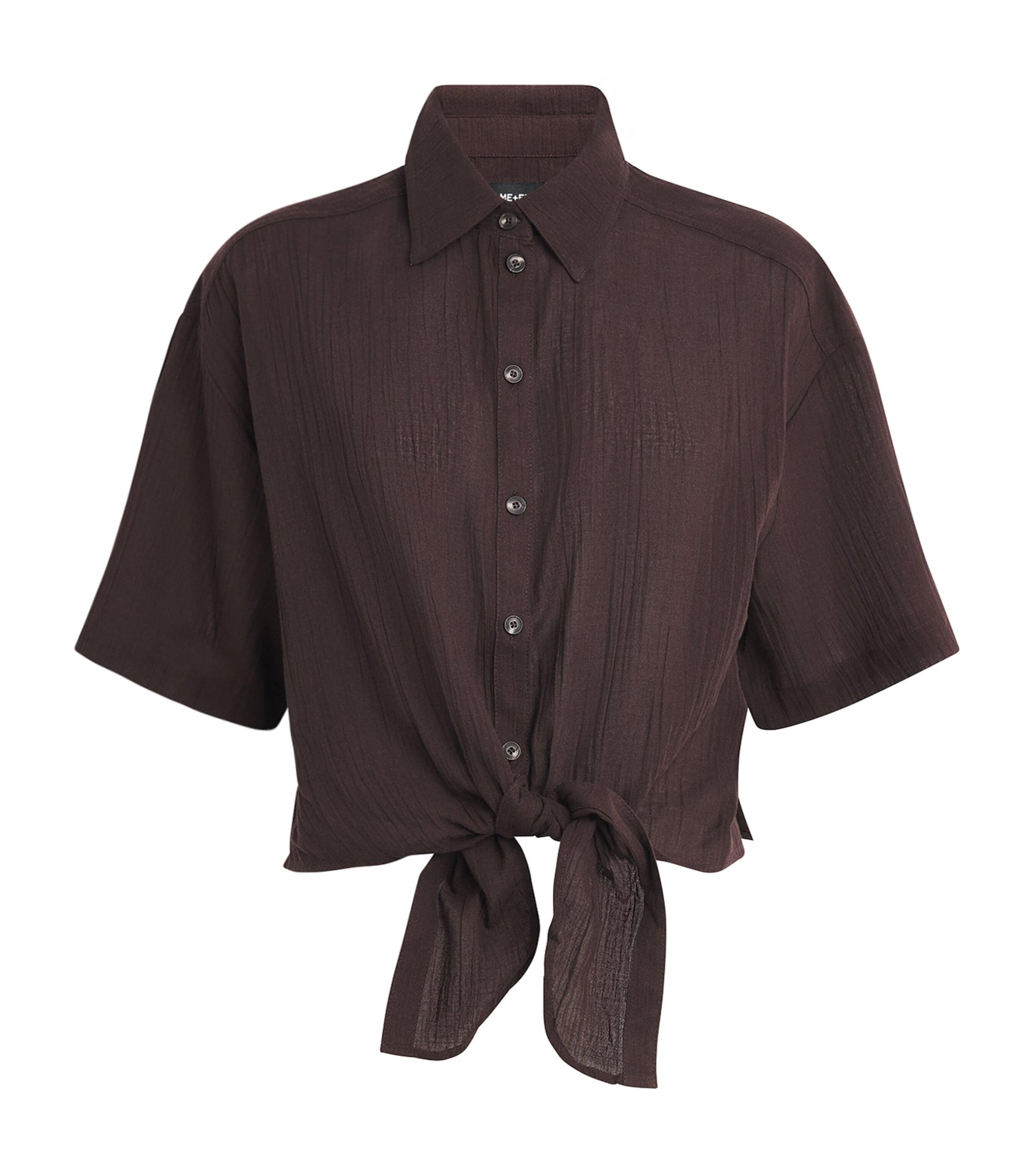 ME+EM Cotton Tie-Front Beach Shirt by ME+EM