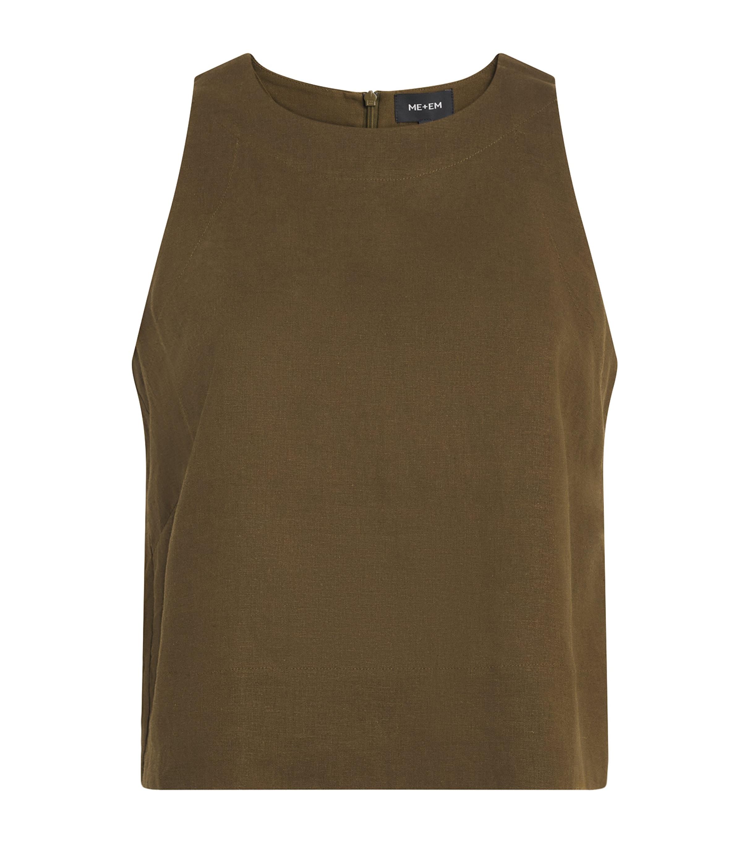ME+EM Linen-Blend Creaseless Shell Top by ME+EM