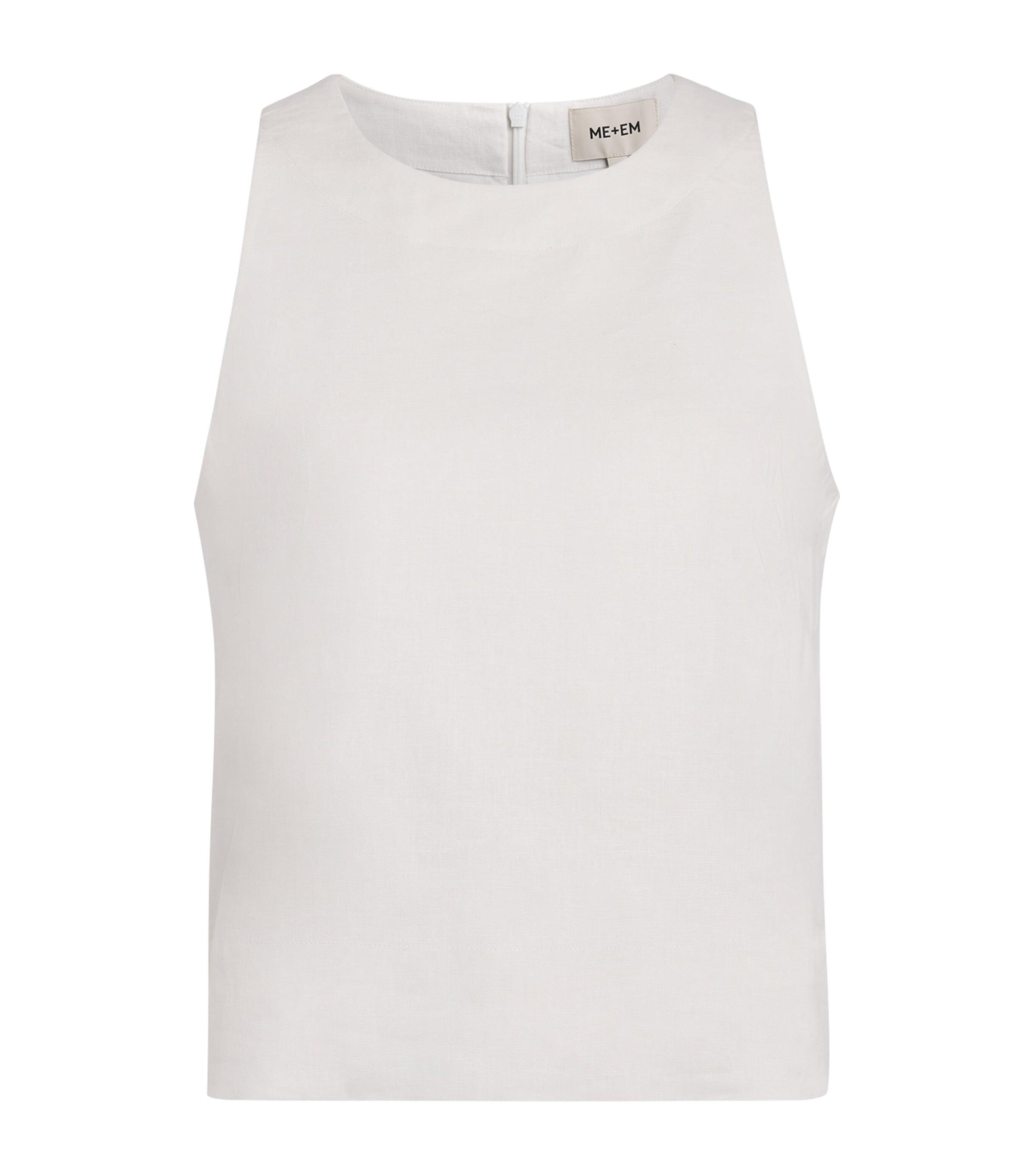 ME+EM Linen-Blend Creaseless Shell Top by ME+EM