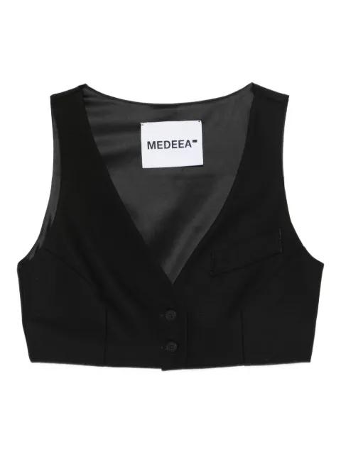 button pocket vest by MEDEEA