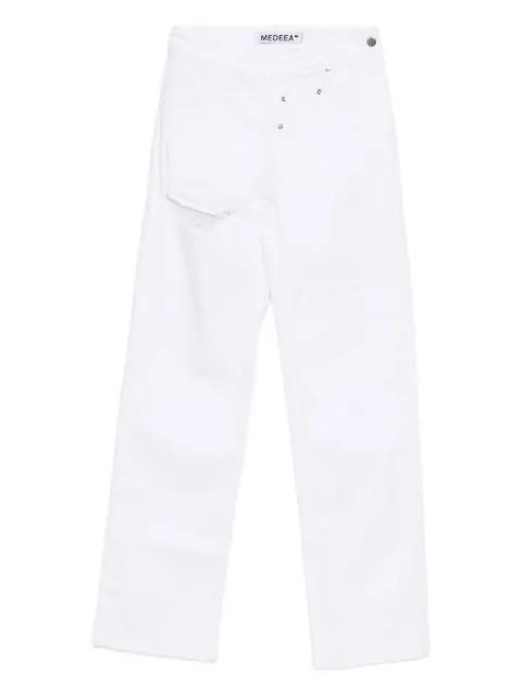 high-waisted straight-leg trousers by MEDEEA