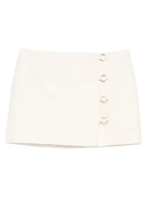ring-detail asymmetric skirt by MEDEEA