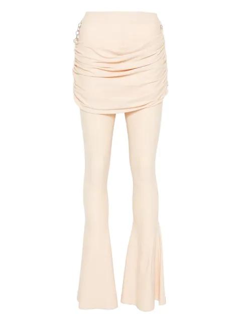 ruched flared trousers by MEDEEA