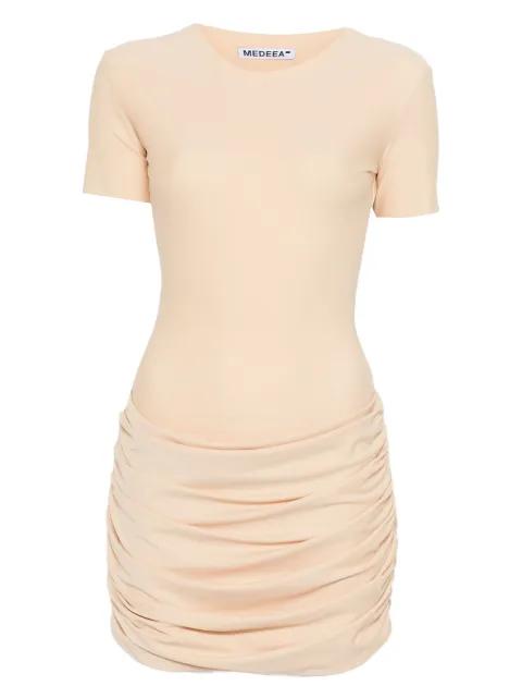ruched mini dress by MEDEEA