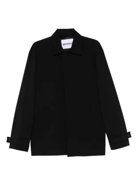 straight button short coat by MEDEEA
