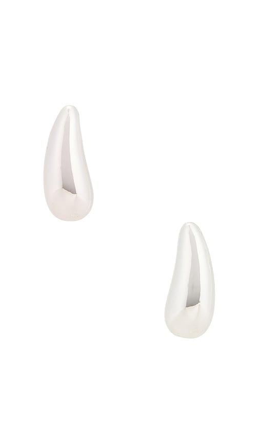 MEGA Penne Earrings in Metallic Silver by MEGA