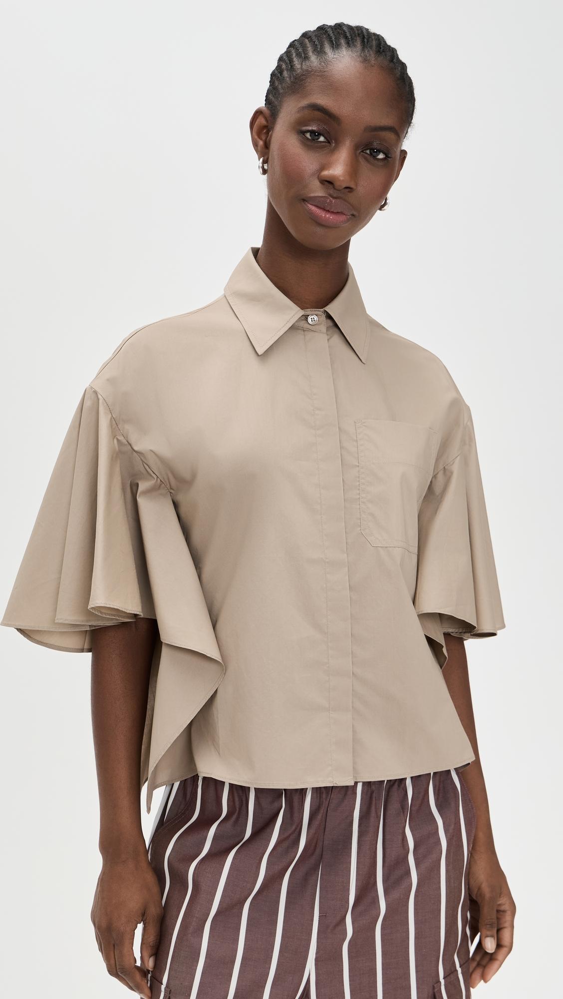 Boxy Flared Short Sleeve Shirt by MEIMEIJ