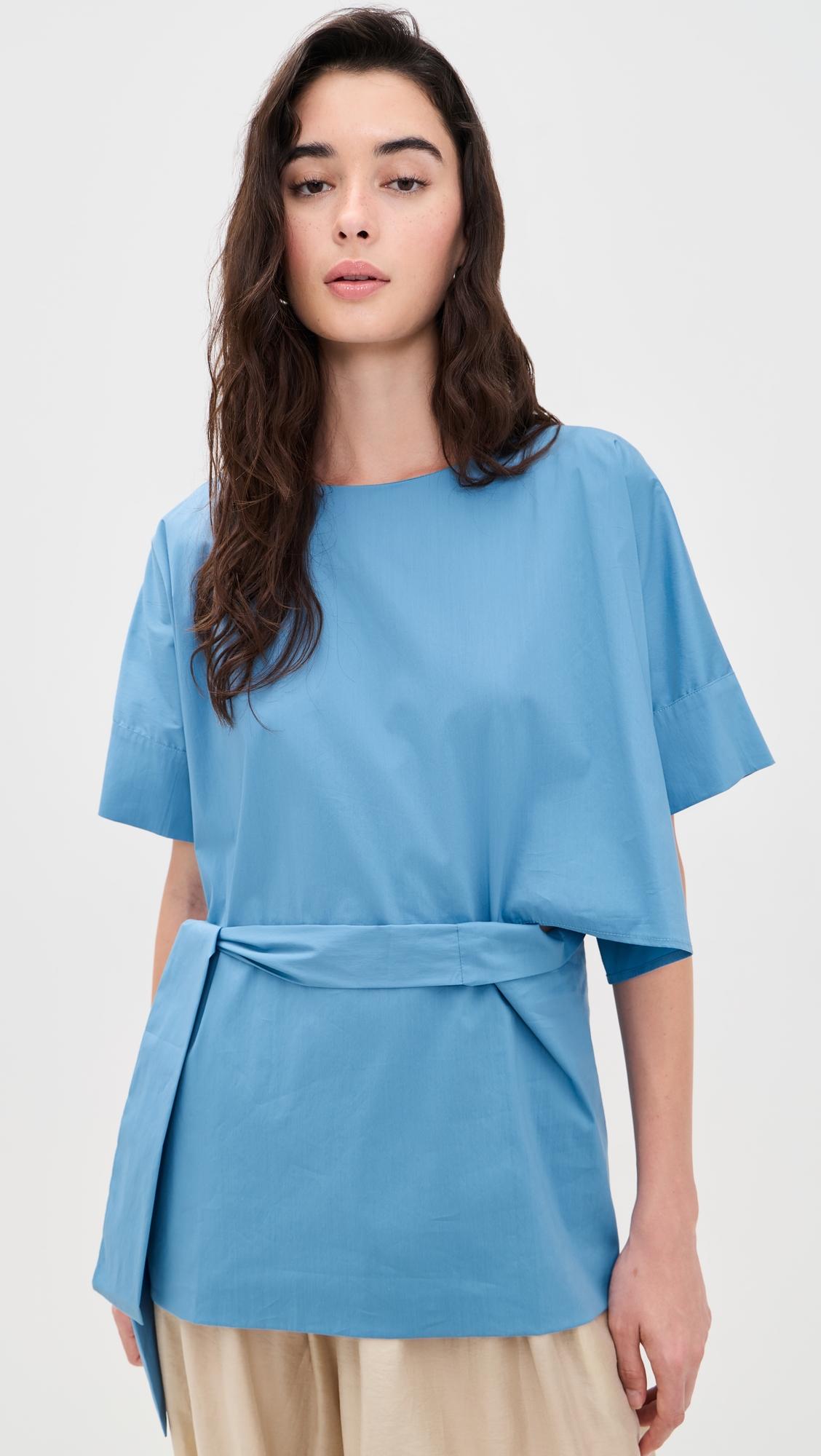 Poplin Top with Tie Waist by MEIMEIJ