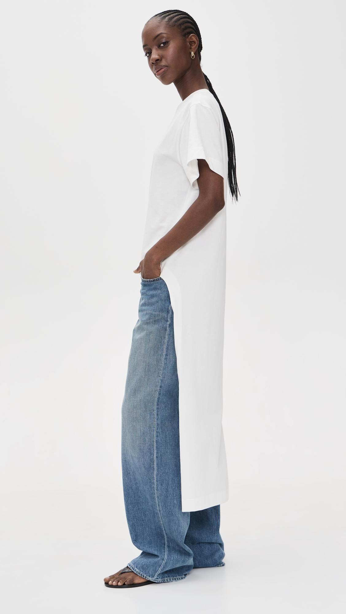 Short Sleeve T Shirt High Low with Train by MEIMEIJ