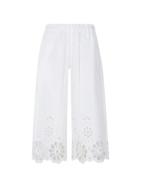 broderie-anglaise elasticated-waist trousers by MEIMEIJ