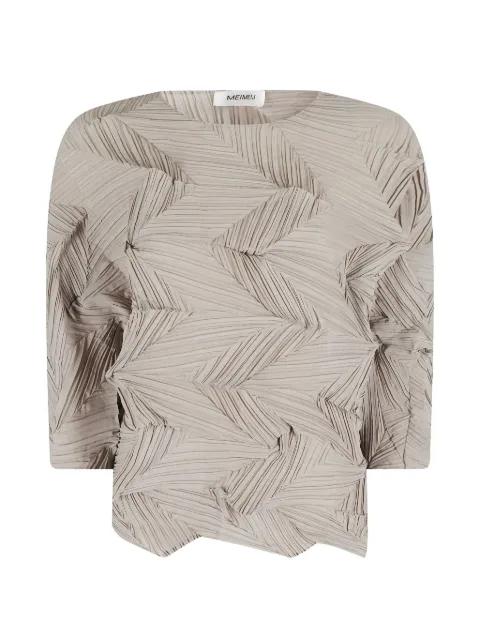 plissé chevron-pattern blouse by MEIMEIJ