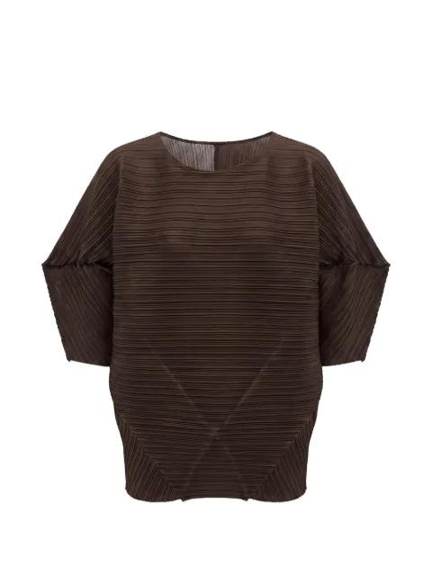 plissé-effect batwing-sleeve blouse by MEIMEIJ