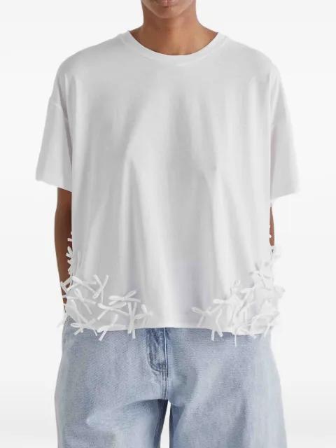 ribbon-detail T-shirt by MEIMEIJ