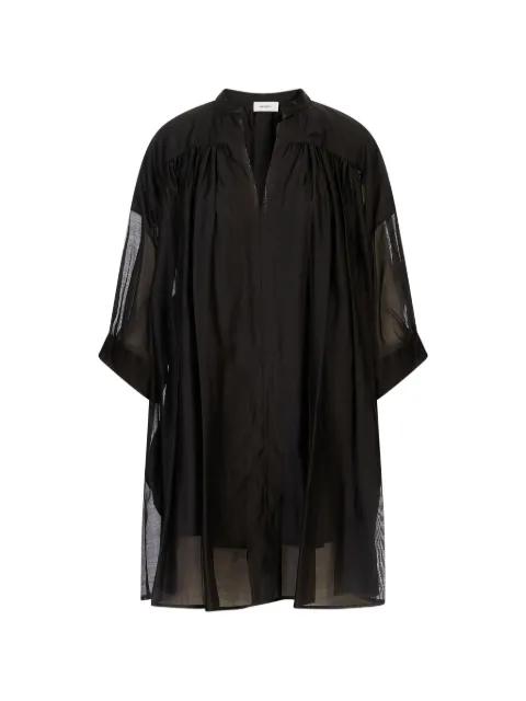sheer-panel shirt mini dress by MEIMEIJ