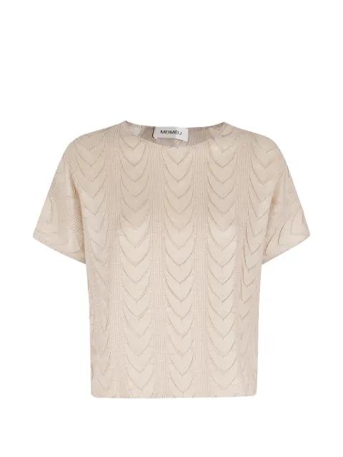 textured short-sleeve top by MEIMEIJ
