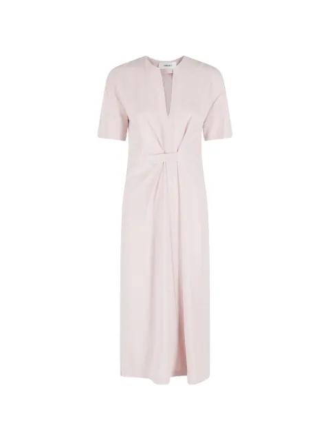 twist-detail V-neck midi dress by MEIMEIJ