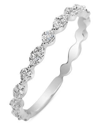 14K White Gold Diamond Curve Ring by MEIRA T