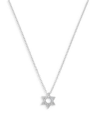 14K White Gold Diamond Star of David Pendant Necklace by MEIRA T