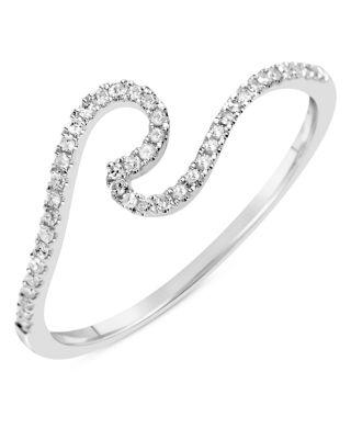 14K White Gold Diamond Wave Ring by MEIRA T
