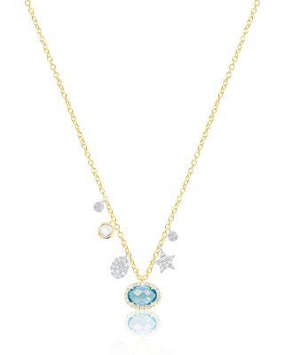 14K White & Yellow Gold Blue Topaz by MEIRA T