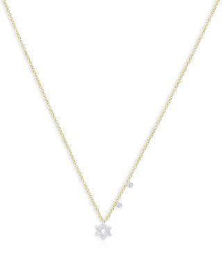 14K White & Yellow Gold Diamond Star of David Pendant Necklace by MEIRA T