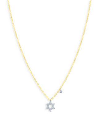 14K White & Yellow Gold Diamond Star of David Pendant Necklace by MEIRA T
