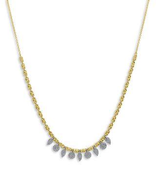 14K Yellow Gold Dainty Diamond Charm Necklace by MEIRA T