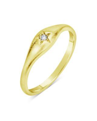 14K Yellow Gold Diamond Star Ring by MEIRA T