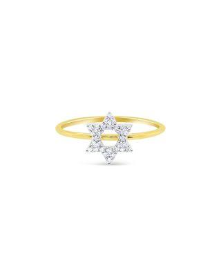 14K Yellow Gold Diamond Star of David Ring by MEIRA T