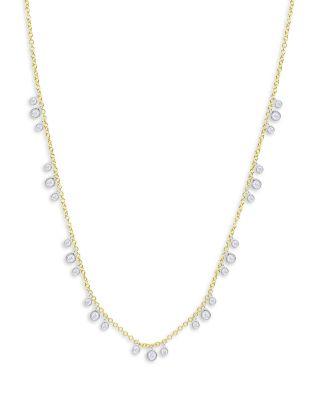 14K Yellow Gold Scattered Diamonds Necklace by MEIRA T