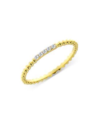 18K Yellow Gold Diamond Ball Ring by MEIRA T