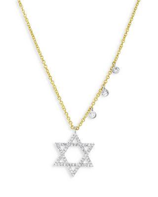 4K White & Yellow Gold Diamond Star of David Pendant Necklace by MEIRA T