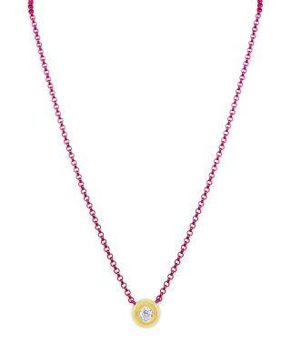 Bezel Set Diamond Pink Chain Necklace by MEIRA T