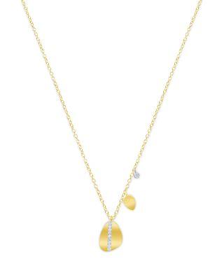 Gold-Plated Sterling Silver Diamond Disc Necklace by MEIRA T