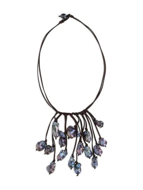 embellished suede necklace by MELA