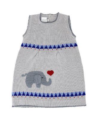 Girls' Knit Elephant Heart Dress - Baby by MELANGE COLLECTION