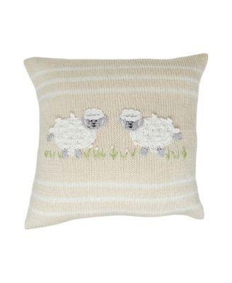 Knit Cotton 10" Lamb Pillow by MELANGE COLLECTION
